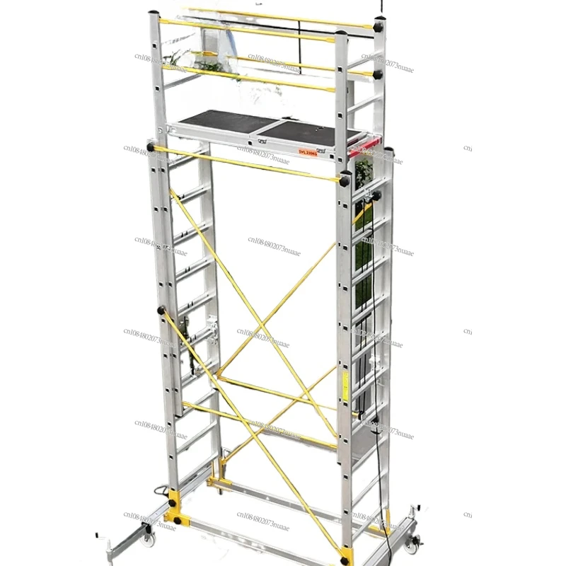 Adjustable Aluminum Telescopic Scaffold, Movable Folding Ladder Platform