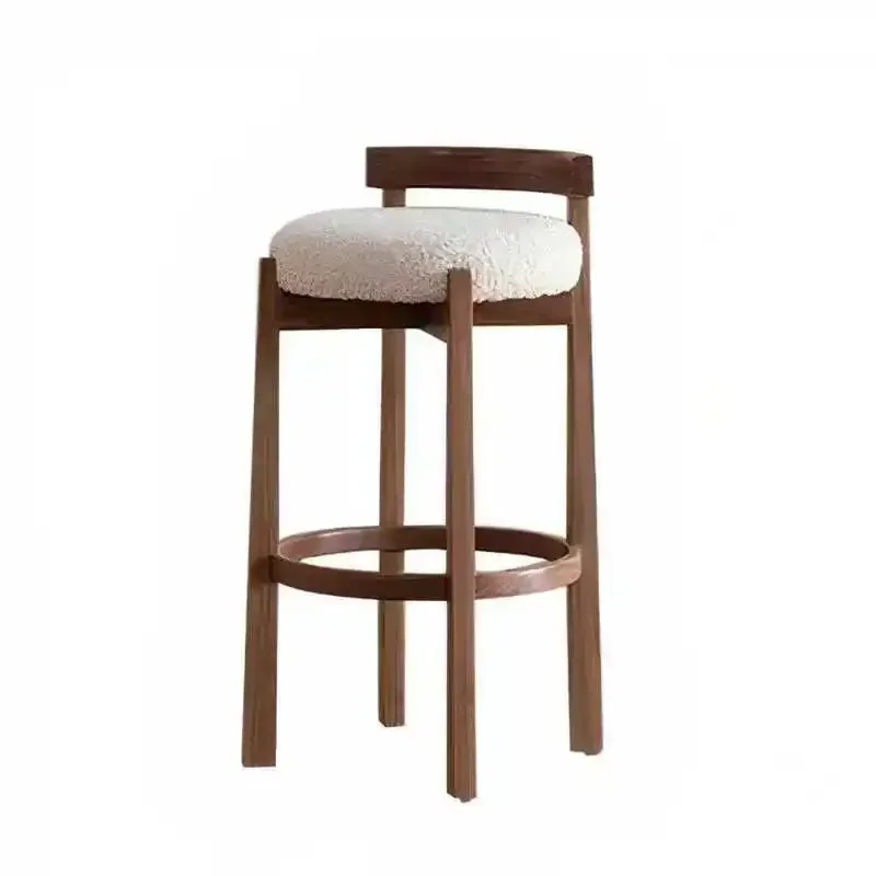 

Solid wood lamb wool home bar chair high chair bar stool high stool front desk bar chair