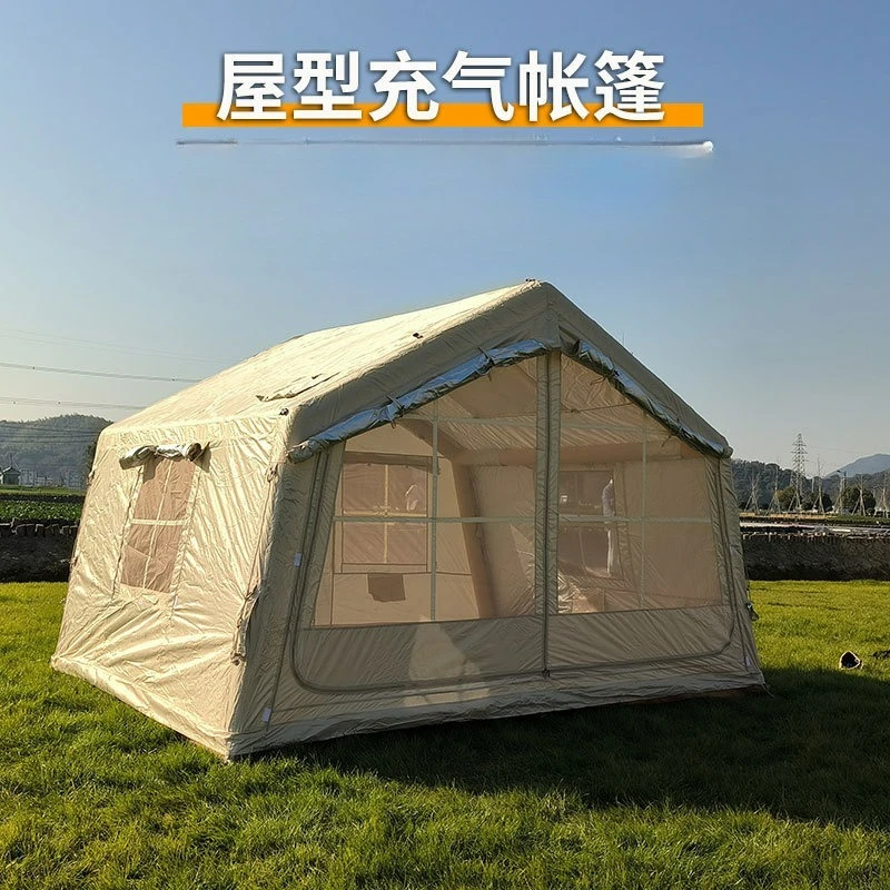 Inflatable tent 3-5 people outdoor camping outdoor folding hut rainstorm-proof camping overnight winter warm
