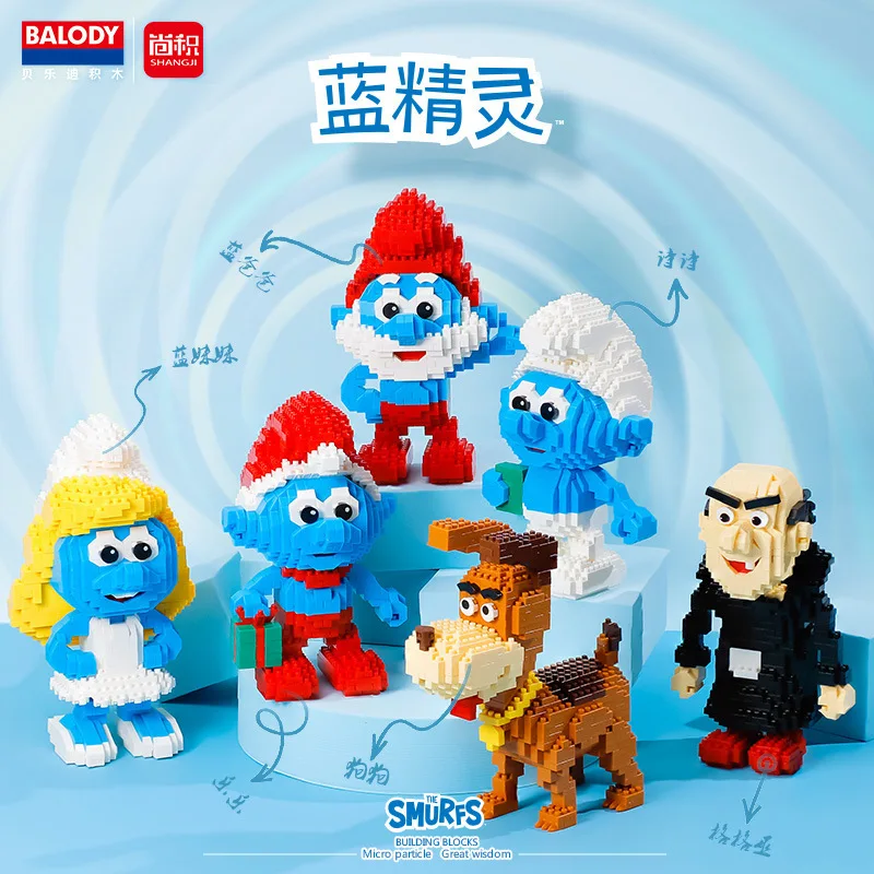 Épuisé BALODY Garfield Mini blocs Bob l'éponge Smurfs figurines Collection jouet de construction briques à monter soi-même pour enfants présent jouet cadeau