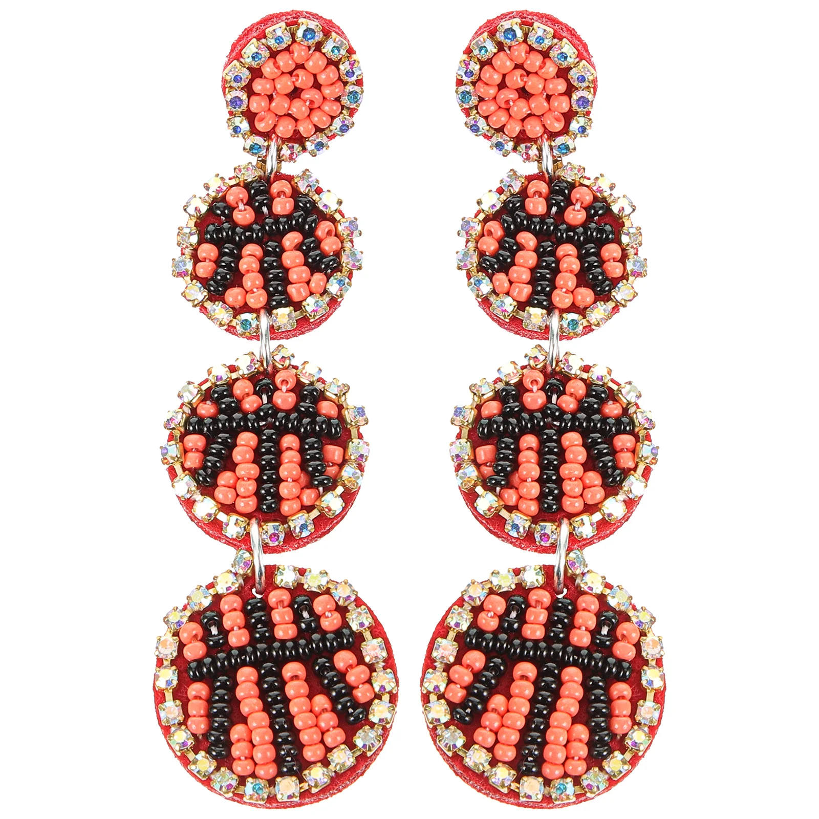 

2pcs Sports Style Beaded Ball Earrings Lightweight Vintage Dangle Women Accessories Fun Abstract Cool Aesthetic Summer Beach