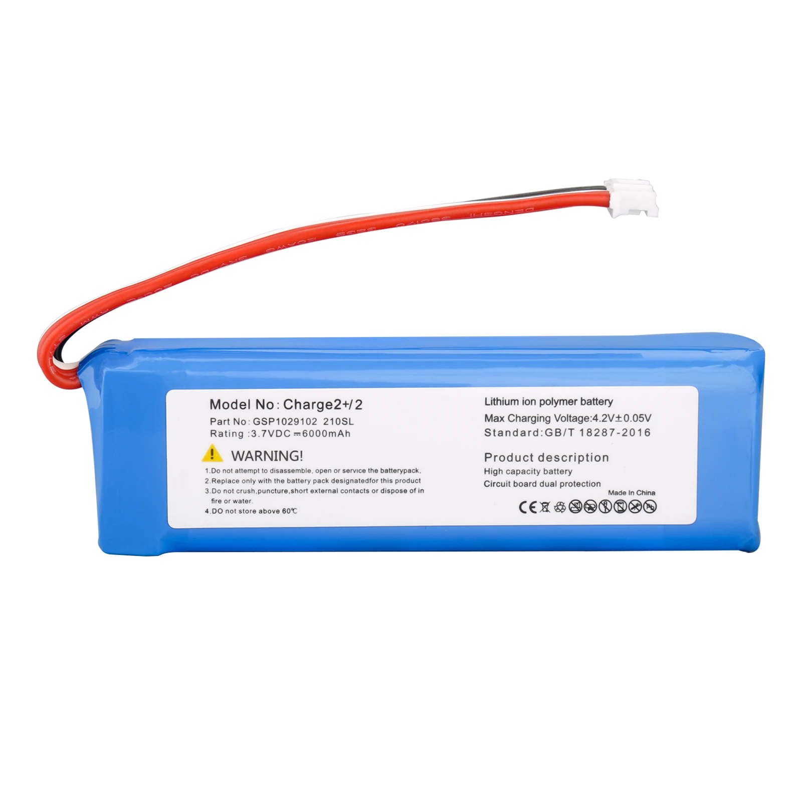 For JBL Charge 2+ Charge 2 Plus fits JBL GSP1029102 MLP912995-2P Speaker Battery 6000mAh/3.7V