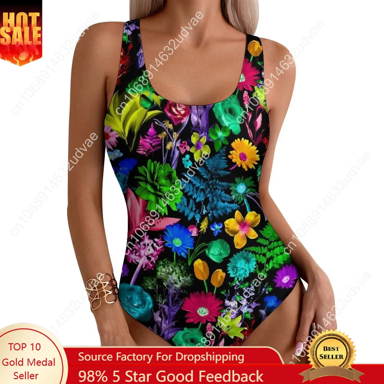 

Colorful Floral Print Swimsuit Glowing Garden Push Up Swimwear One-Piece Beach Bathing Suit Swimsuits Sexy Design Beach Outfits