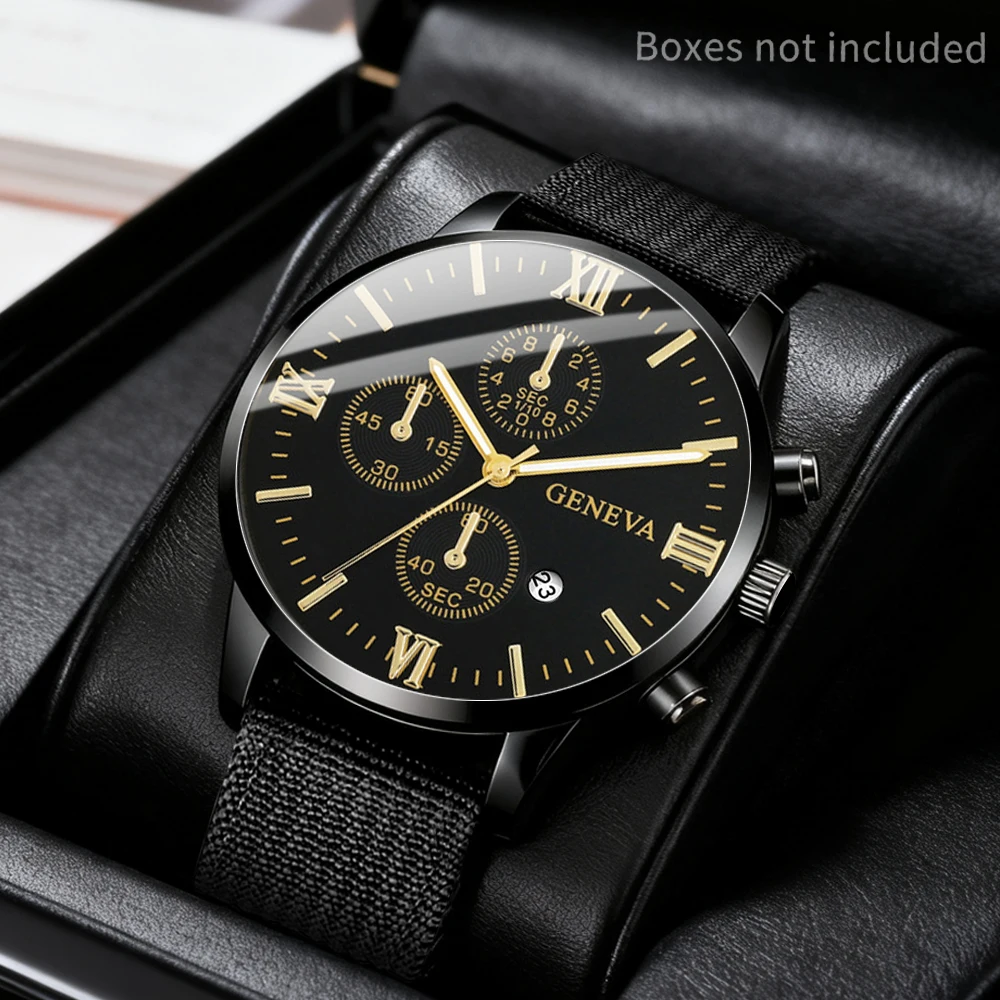 1 men's watch, canvas strap, fashionable and casual, the best gift for the latest fashion styles