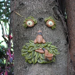 1pc Old Man Tree Hugger Garden Patio Outdoor Tree Sculpture Face Funny Garden Tree Old Fashioned Whimsical Face Decor,Pipe shape