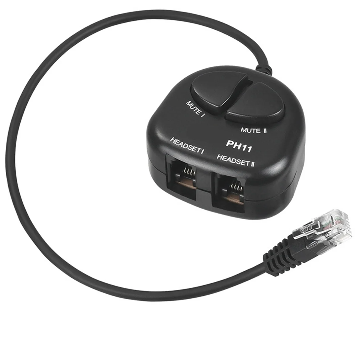 ABQR اثنين كتم التبديل التدريب محول المزدوج RJ9 مآخذ إلى RJ9 سماعة ذكر التوصيل ل مركز الاتصال سماعة التدريب محول 4P4C #4