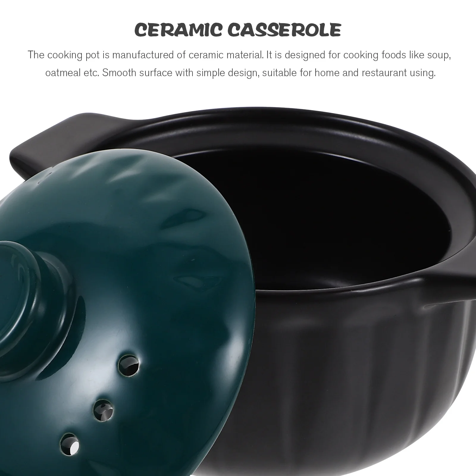 وعاء الحساء السيراميك 1 قطعة مقبض خزفي غير لاصق مطعم المنزل وعاء الطبخ خزفي السيراميك