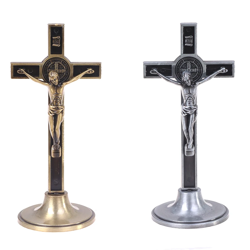 Church Relics  on the Stand Cross Wall  Home Chapel Decor Crucifix Antique