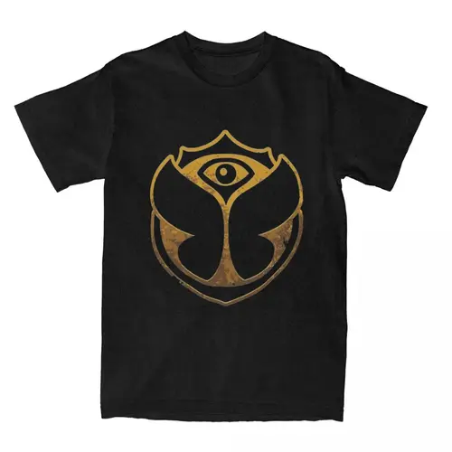 Imagen 1 del producto Camiseta TomorrowLand Festival de Música Electrónica 100 Camisetas de algodón Camiseta con Logo dorado para hombre Ropa de manga corta Y2K de playa
