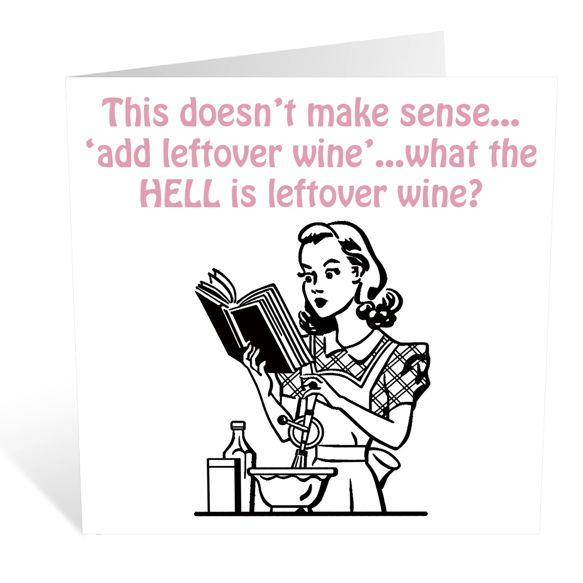 1 STÜCK Lustige LEFTOVER WINE Geburtstagskarte, Für Sie/Mutter/Bester Freund/Schwester/Wein Gin Trinker/Lebensmittelgetränk/Koch/Komödie Humorkarten für Erwachsene – Detail 6