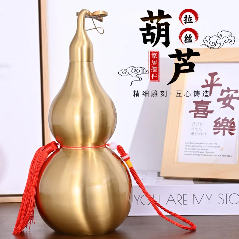 

Brass Gourd Hand Toy String Open Cover Copper Gourd Ornaments Metal Crafts Home Office Decoration Factory Wholesale