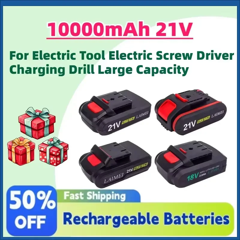 High-Quality 10000mAh 21V Rechargeable Li-Ion Battery for Electric Tool Electric Screw Driver Charging Drill Large Capacity