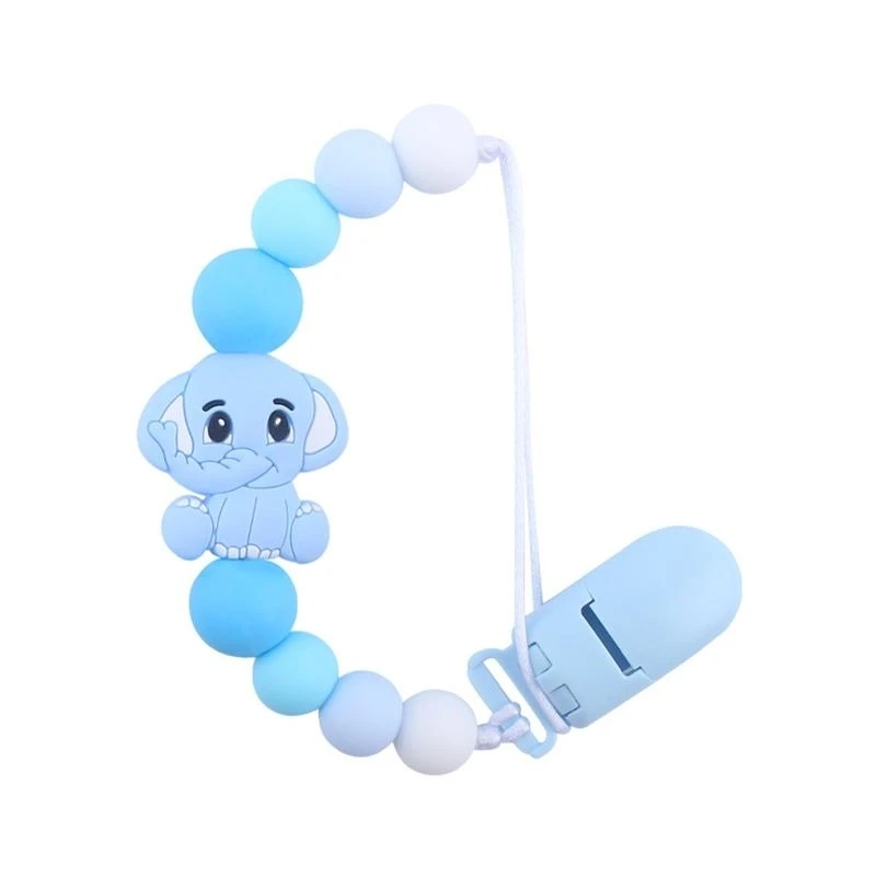 

Q1FE Animal Silicone Pacifier Clip for Babies Girls Boys Infant Teething Soother Toy Cartoon Pacifier Chain Holder