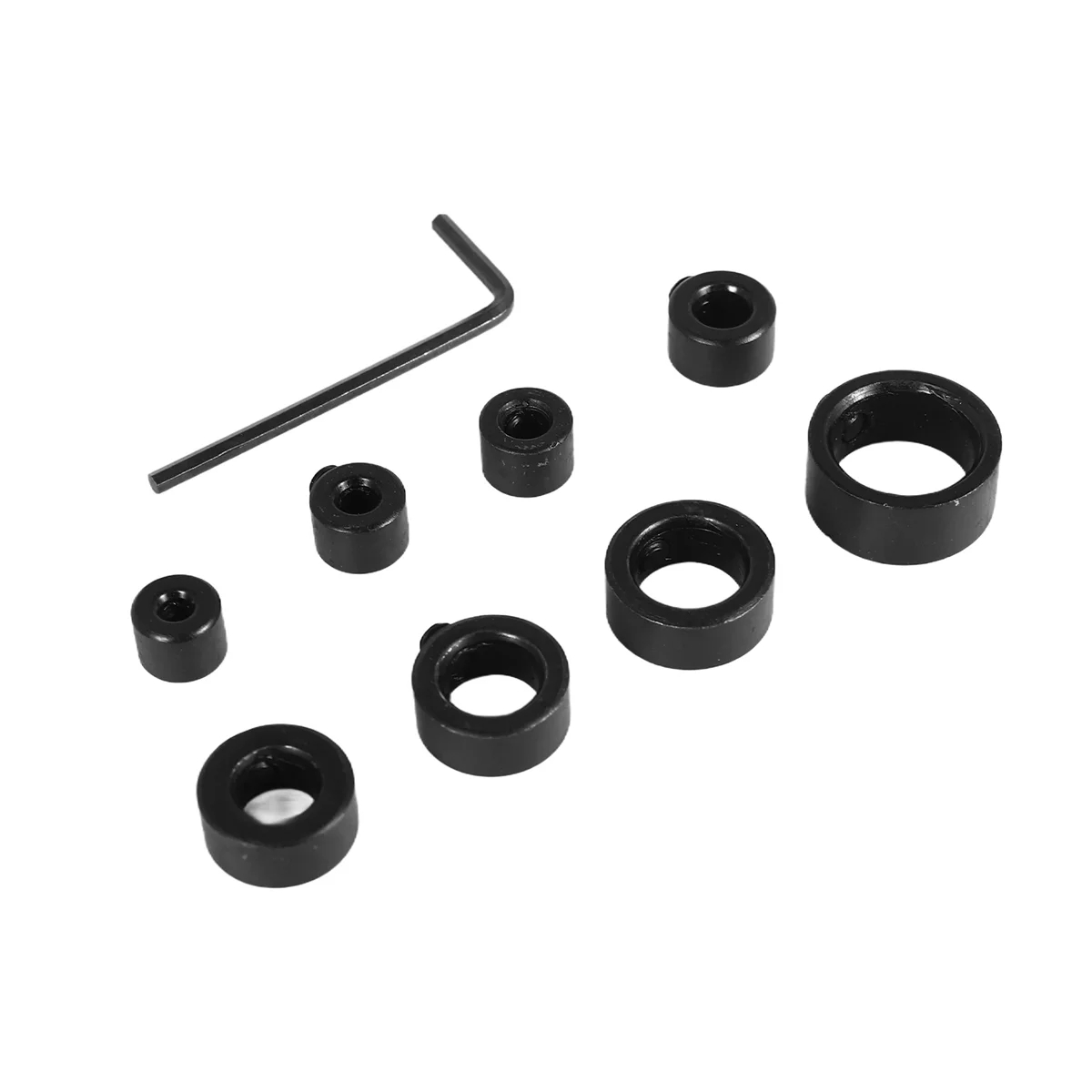 مبيعات! مجموعة طوق لقمة إيقاف المثقاب، 9 قطع قابلة للتعديل لعمق الحفر مع مجموعة من الفولاذ الكربوني لقم الثقب