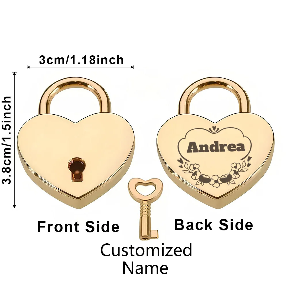 1PC ที่ยอดเยี่ยม Cloud ดอกไม้ที่กําหนดเองชื่อแกะสลักกุญแจ MINI รูปหัวใจล็อค Love กุญแจงานแต่งงานกุญแจกุญแจ