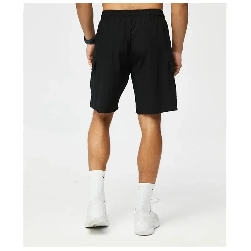 Outdoor shorts, bike shorts with elastic belts, baggy work shorts with multiple pockets, quick-drying printed sweatpants - Image 5
