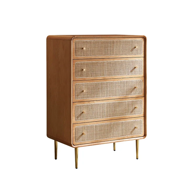 

Nordic solid wood rattan 456 bucket cabinet wabi-sabi wind dining side drawer storage cabinet locker Japanese entrance cabinet