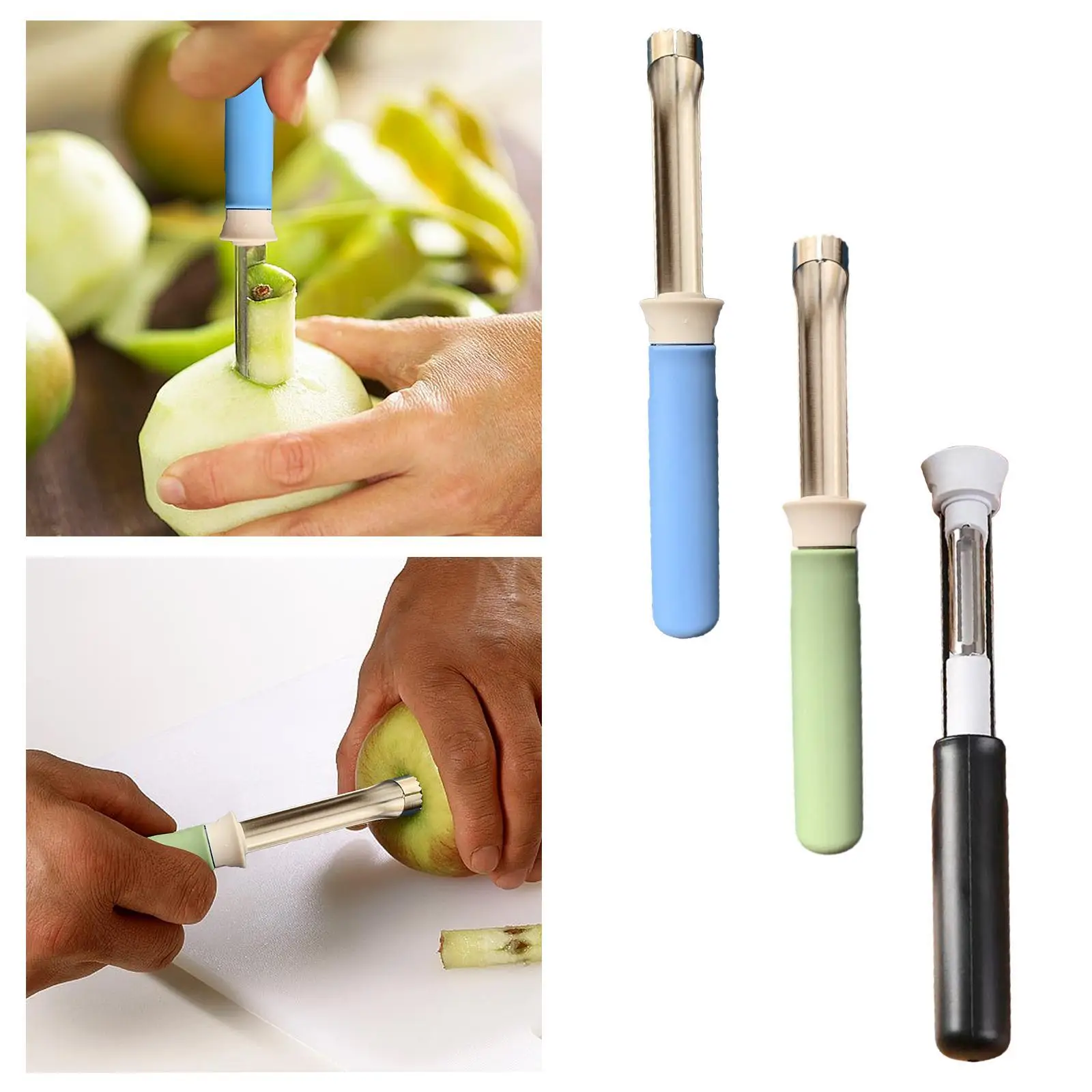 2 in 1 Pear Corer Remover with Comfortable Handle Potato Fast Peeling for Pears Fruit Vegetable Kitchen Equipment Coconut