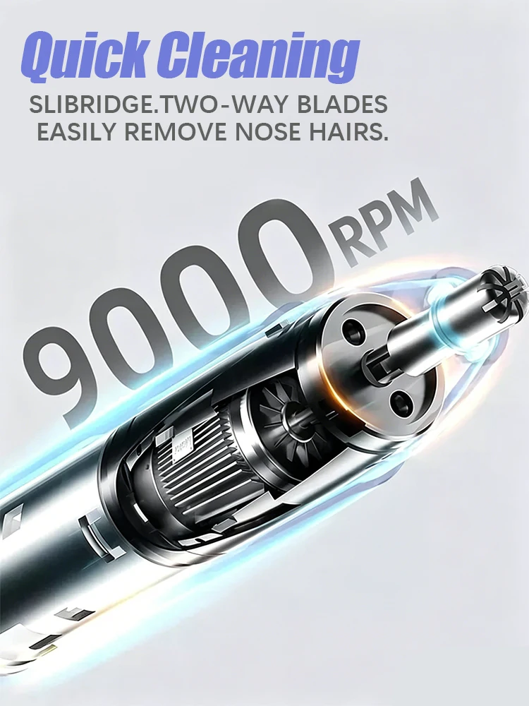 Upgrade 2.0, Rechargeable electric nose hair trimmer Nose hair razor Ear hair trimmer Spot hair trimmer Spot shaving