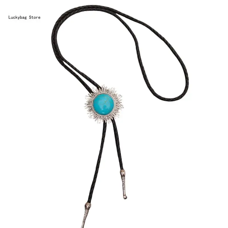 American Bolo Tie Western Necktie Flower Necklace Fashion Necktie for Women