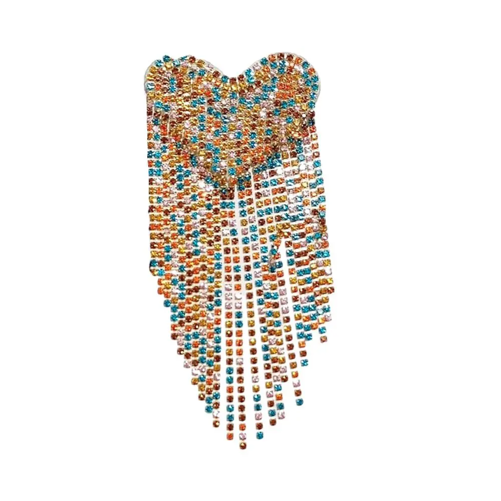 Delicate Retro Heart Tassel Epaulette Punk Long Chain Shoulder Jewelry Classical Beaded Clothing Accessories Men Women