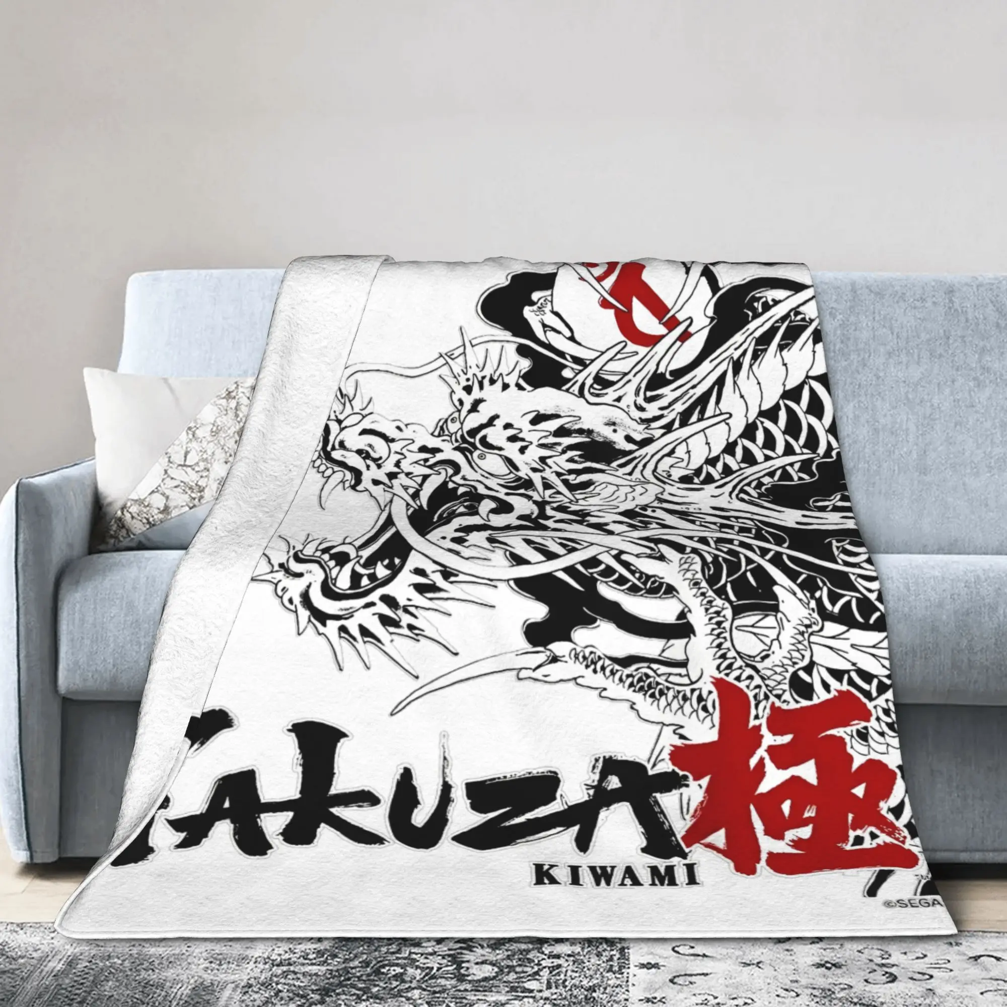 مثل التنين وياكوزا كيوامي بطانية الصوف المرجاني أفخم اليابان لعبة سوبر لينة رمي البطانيات غرفة نوم أريكة لحاف متعدد الوظائف