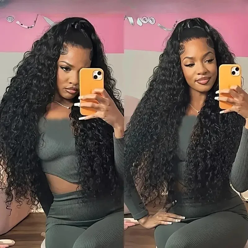 

5×5 Water Wave Human Hair Wigs 13×4 200 Density Wigs For Women1B Transparent Lace Front Wigs Human Hair