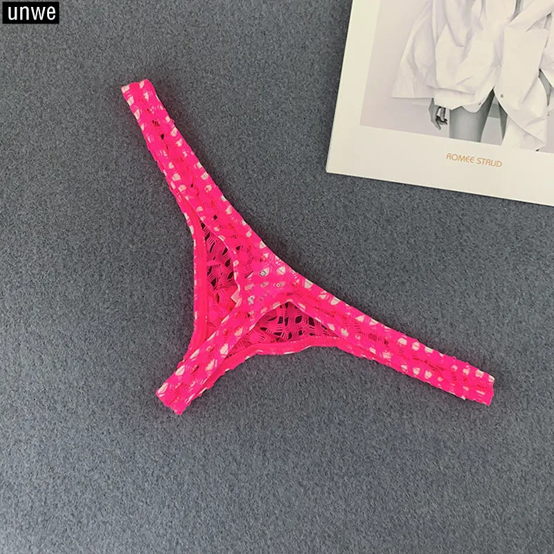 

Sexy Bikini Thong Men Ultra Thin Transparent Gay Lingerie G-string Slip Men's Mesh Plaid Underwear Plus Size