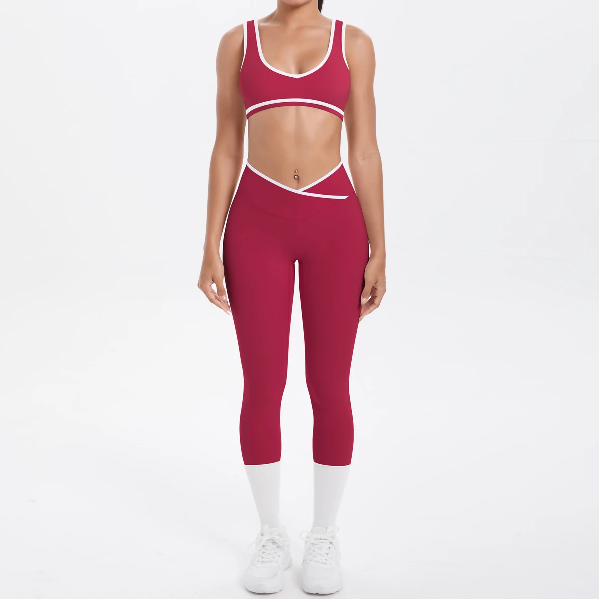 Damen-Sport-BH, Yoga-Hosen-Set, schnell trocknende Leggings, Fitness, Sport, Sommer, Yoga-Top, Push-Up, hoch taillierte Yoga-Sport-Leggings – Detail 37