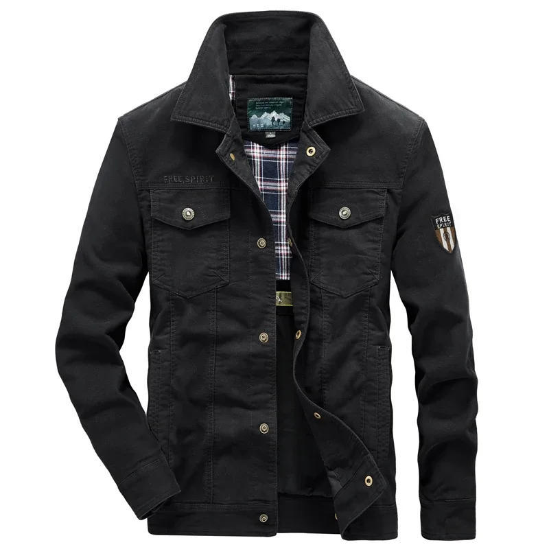 Oversize 6XL 7XL 8XL Autumn Military Pilot Bomber Varsity Jacket Men 100% Cotton Casual Streetwear Multi-pocket Business Coats