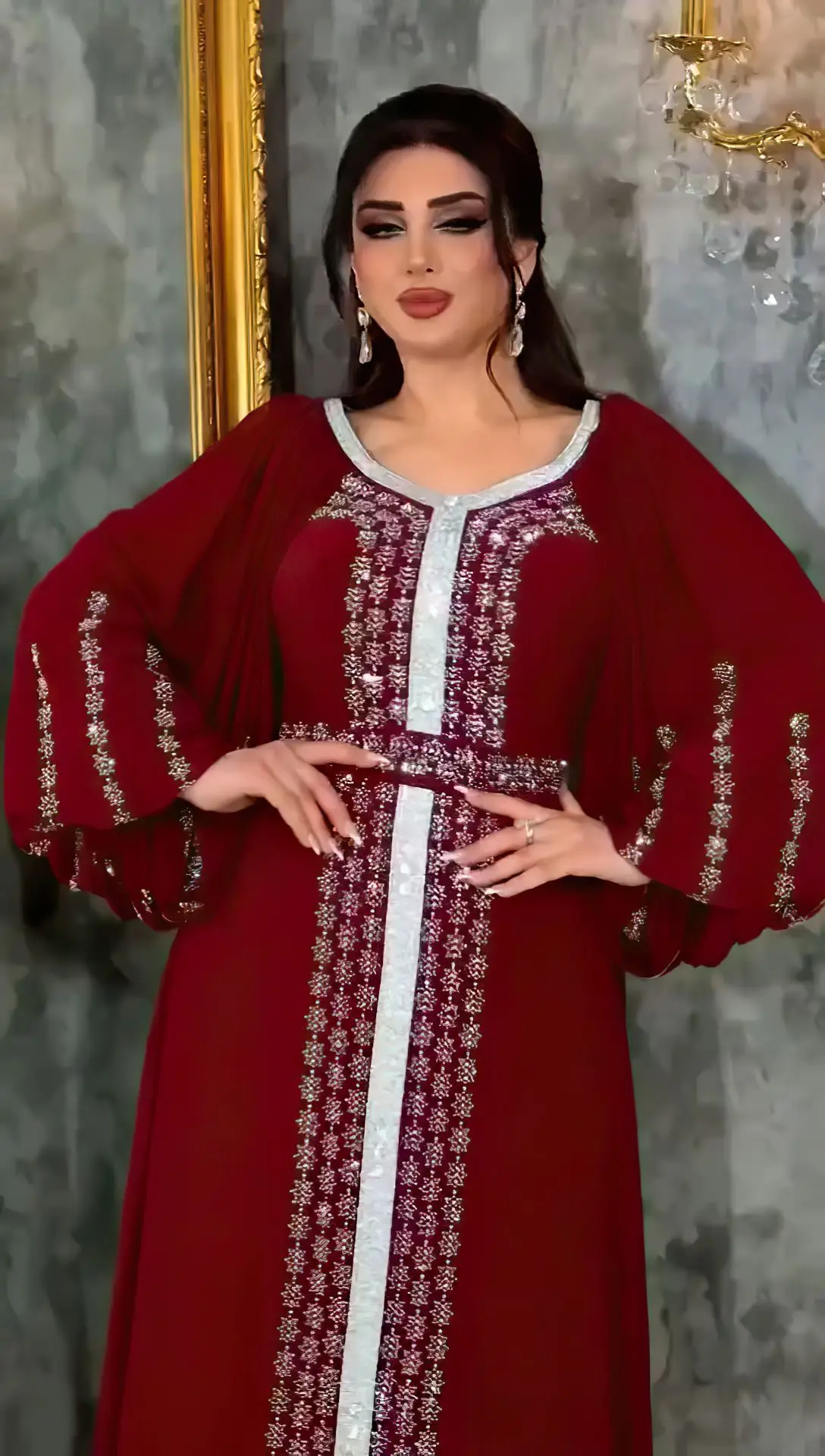 Luxury Dubai Diamonds Abayas for Women African Dresses Dashiki Evening Gown Muslim Dress Eid Djellaba Islam Jalabiya Caftan Robe