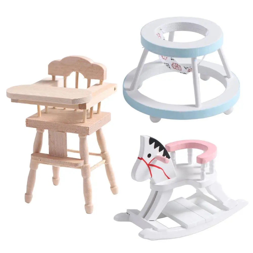 1:12 maison de poupée cheval en bois jouet Simulation maison de poupée Simulation chaise de salle à manger modèle Miniature chaise de salle à manger meubles de maison de poupée