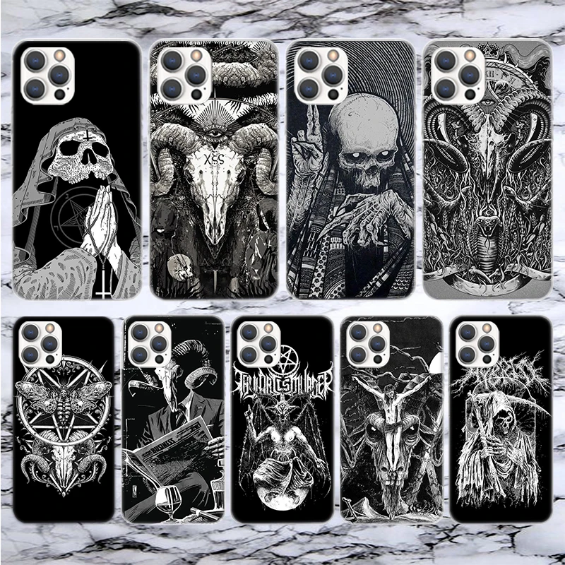 Satanic Goat Satan Devil Soft Phone Case For iPhone 16 15 14 13 12 11 Pro Max X XR XS 7 Plus 8 + SE 2020 Pattern Customized Cove