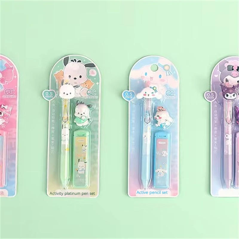 24pcs Sanrio Mechanical Pencil Set Kuromi Cinnamoroll My Melody Students Automatic Pencil School Supplies Stationery Wholesale