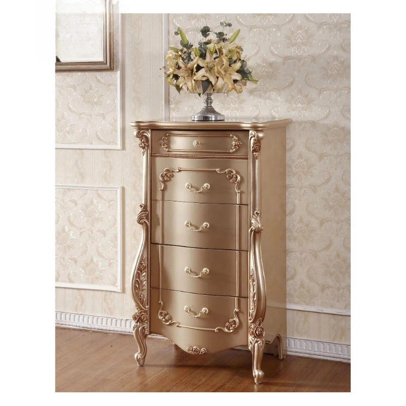 Premium American Classic Style Wooden Bedroom Accessories Bedroom Decor 5 Drawer Cabinets