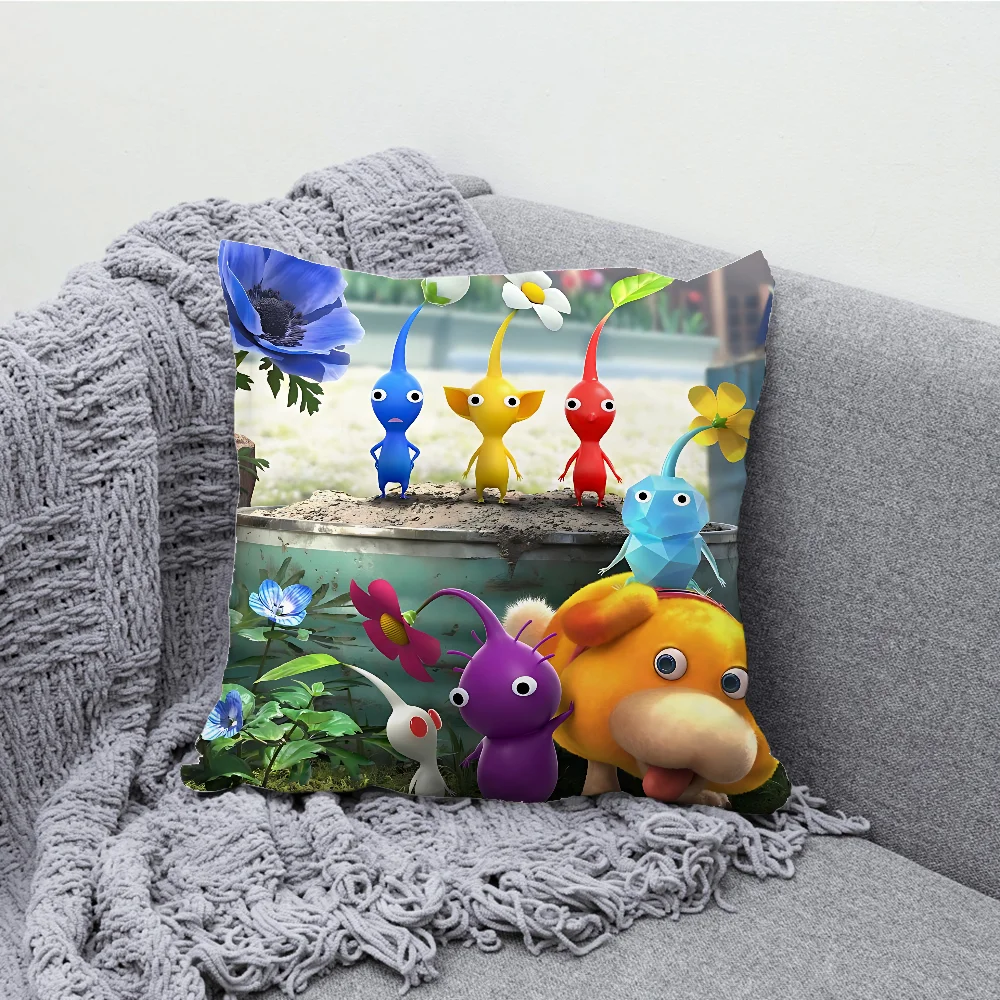 P-Pikmin 4 Game Cute Pillow Case Soft Cushion Cases for Farmhouse Sofa Decor Home Decorations and Protector Pillow Case