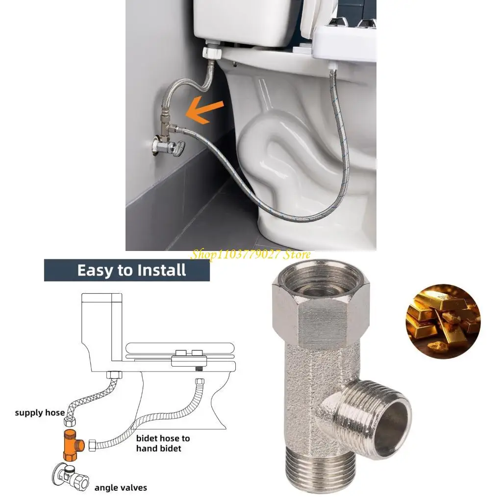 

C4DF 3 -Way Brass Sucting Connepors Toice Clocet Clocet Clape Clape Leaksper -Pronage Designs Easy Installion