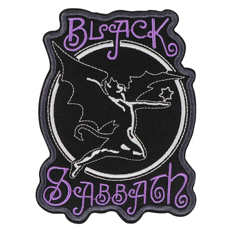 1PC Black Punk Embroidered Patch Iron On Gothic Music Morale Motivate Badge DIY Gift For Clothes Cap Bag Jacket Trucker Hat