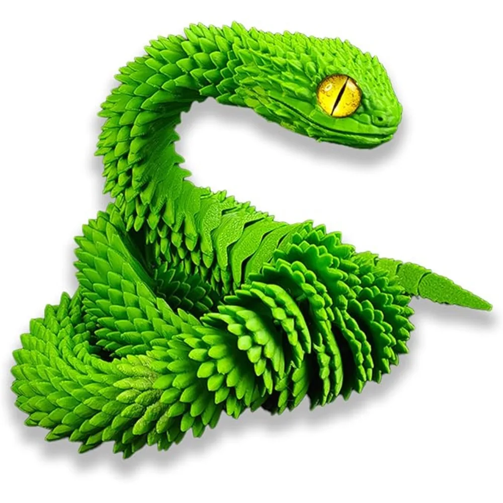 لعبة ثعبان مطبوعة ثلاثية الأبعاد | مفصلية فايبر | ديكور سطح المكتب | الديكور الحرفية | هدية فريدة من نوعها لتخفيف التوتر يمكن ارتداؤها #4