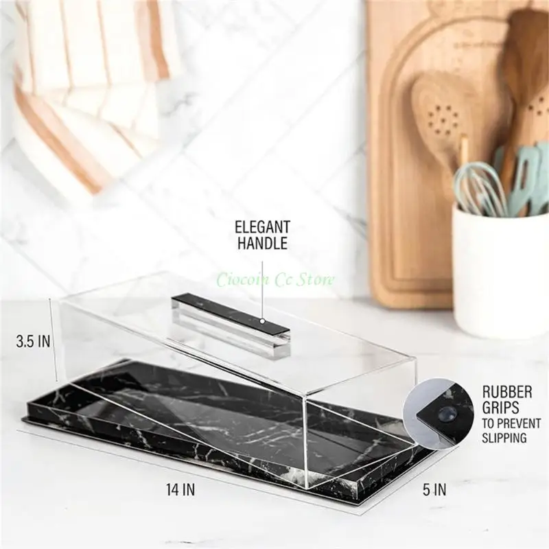 

X90F Clear Lid Acrylic Cake Display Box Cake Storage Tray for Professional and Home