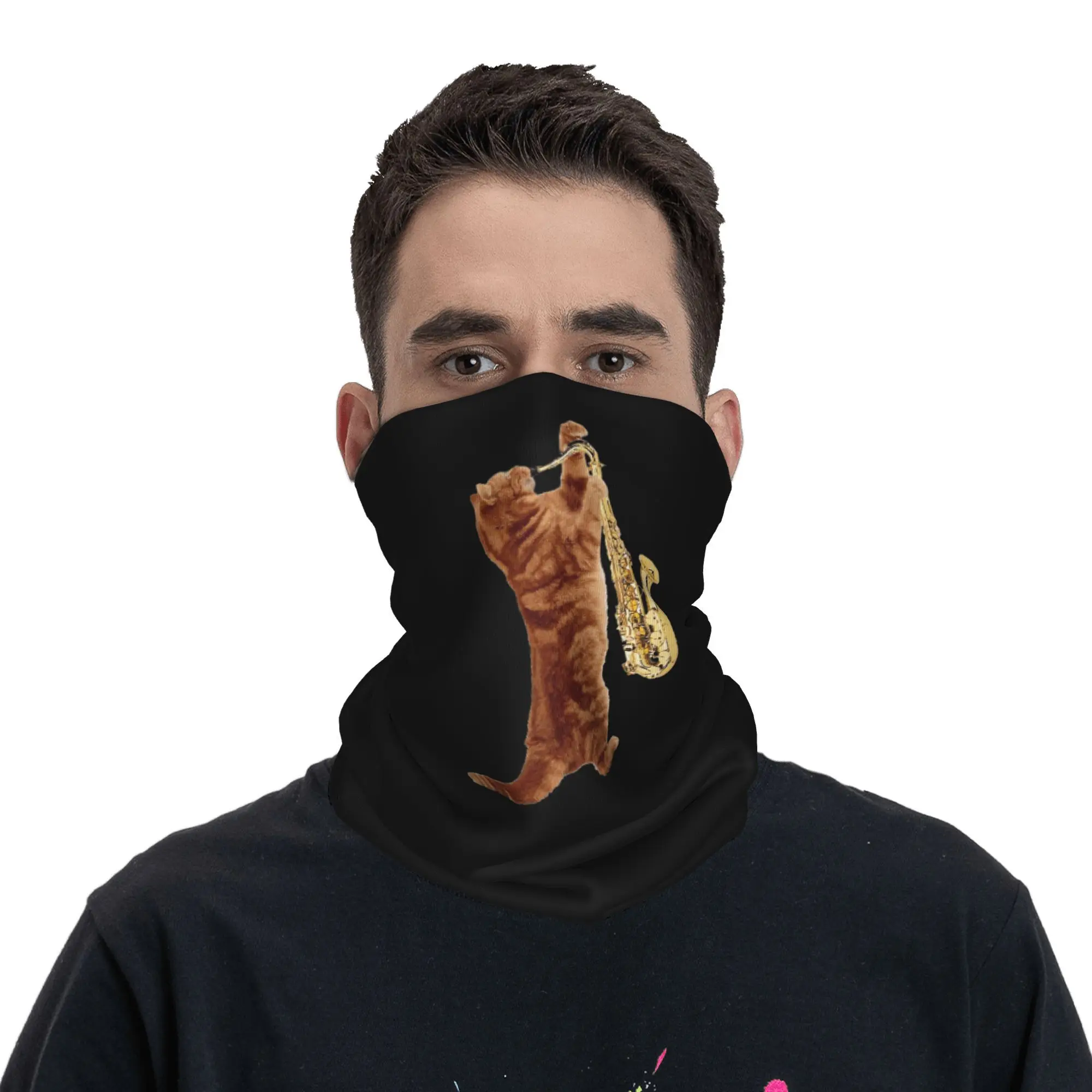 

Saxophone Player - Music Art Girls Y2k Graphic Bandana Neck Gaiter Printed Wrap Scarf Warm Face Mask Outdoor Sports