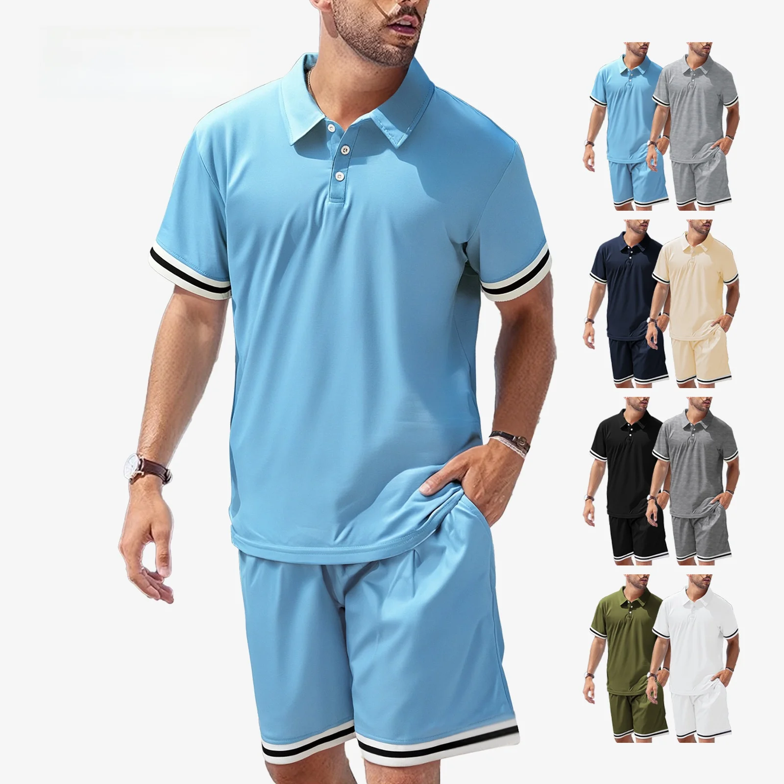 

Летний повседневный мужской комплект с воротником из жемчуга и хлопка ort Sve, художественные удобные дышащие брюки большого размера