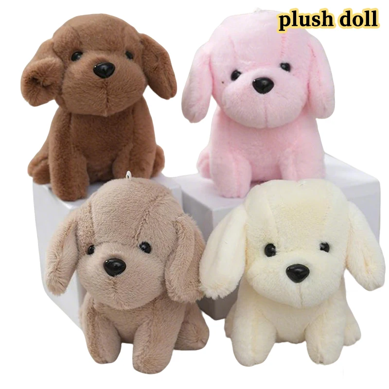 

12cm Kawaii Cartoon Sitting Puppy Soft Plush Pendant Lovely Stuffed Dog Doll Keychain Teddy Dog Plush Toy Bag Charm Kid Gifts