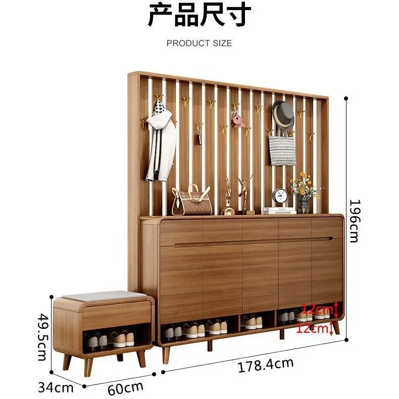 

Hanger, shoe cabinet group, integrated, household, living room, entrance, partition, solid wood, storage
