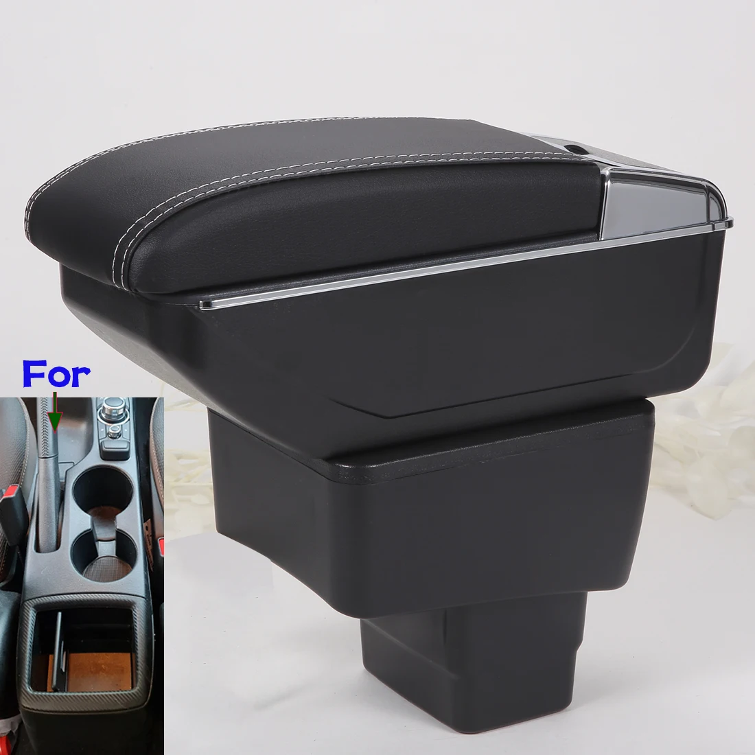For MAZDA CX-3 Armrest For Mazda 2 Skyactiv Version cx3 Car Armrest Box Storage Box Retrofit Car Accessorie Interior Details USB