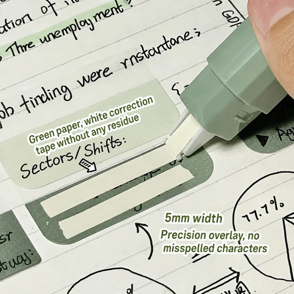5pcs Original Paper Color Correction Tape Pen Shaped Smooth Using Correction Pen Break-proof Correction Roller