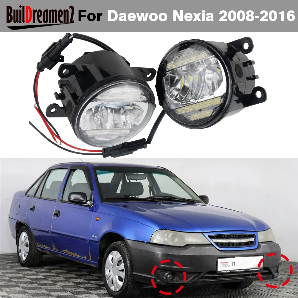 2 Pieces Car 30W Canbus LED Fog Lamp Daytime Running Light DRL H11 Accessories For Daewoo Nexia 2008-2016