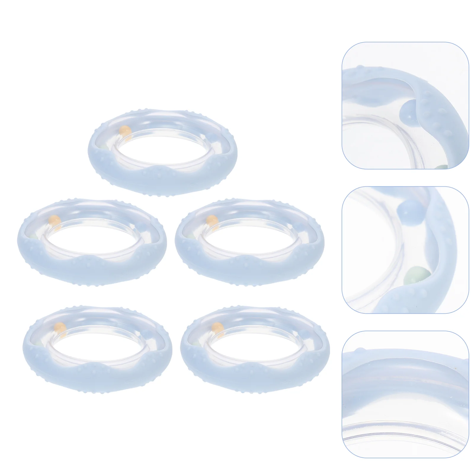 Sonajero circular transparente de 5 uds., sonajeros de plástico portátiles, juguetes para sacudir, juguete de anillo para bebé recién nacido, calmante