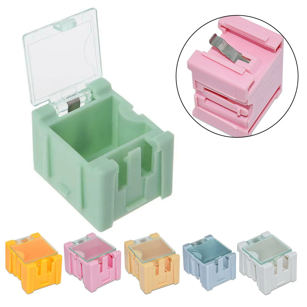 Efficienti mini scatole di immagazzinaggio per componenti elettronici Facile da usare Ampia apertura Chiusura automatica Vari colori Kit da 10 pezzi