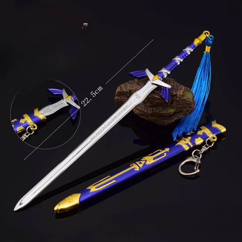 LLavero de espada maestra de 23cm para niños, periféricos de juego de arma, enlace Skyward, modelo de Metal, accesorios de Katana, regalos para colecciones